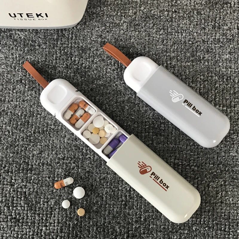 迷你随身药品盒防潮收纳盒便携式多格药片分装盒分格精致药盒子