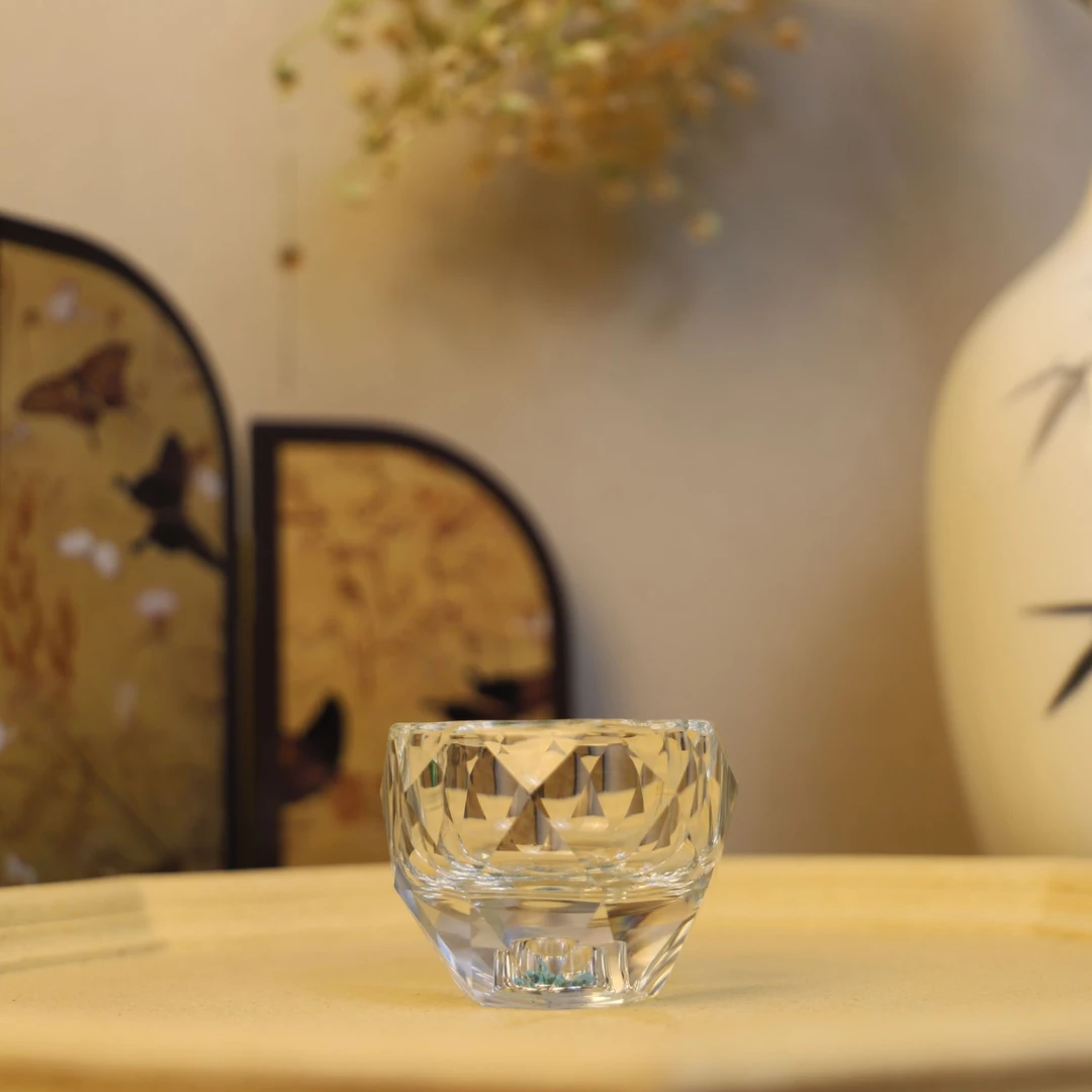 绿松水晶玻璃切割面耐高温茶杯