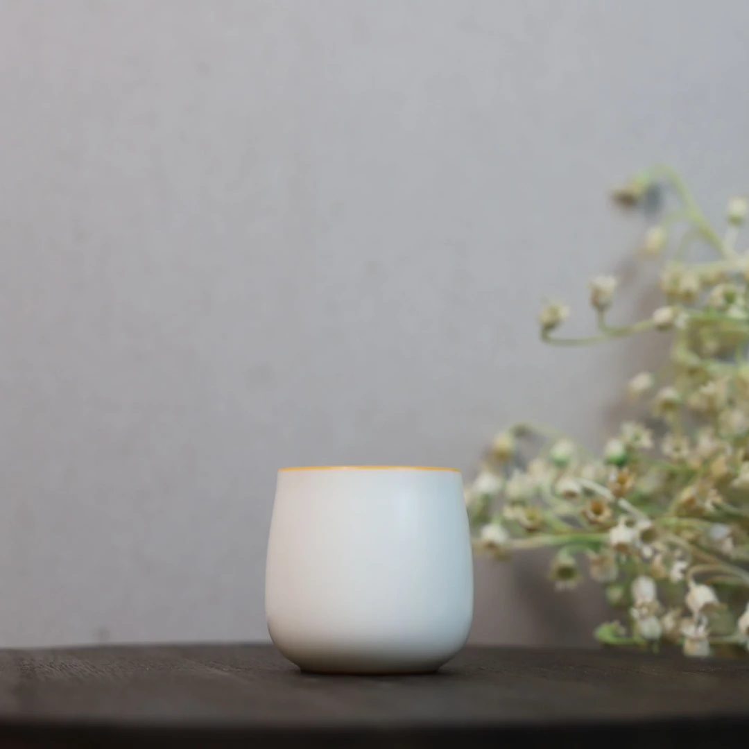 元本道象牙白汝窑束口杯