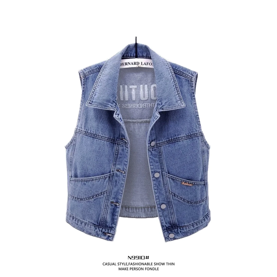 SzBlaZe9910春夏刺绣时尚马甲宽松外搭港风百搭外穿减龄无袖外套T