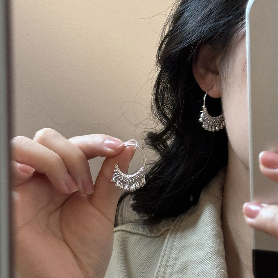 合金亚克力耳饰 民族风流苏耳环女简约气质冷淡风设计感复古耳饰