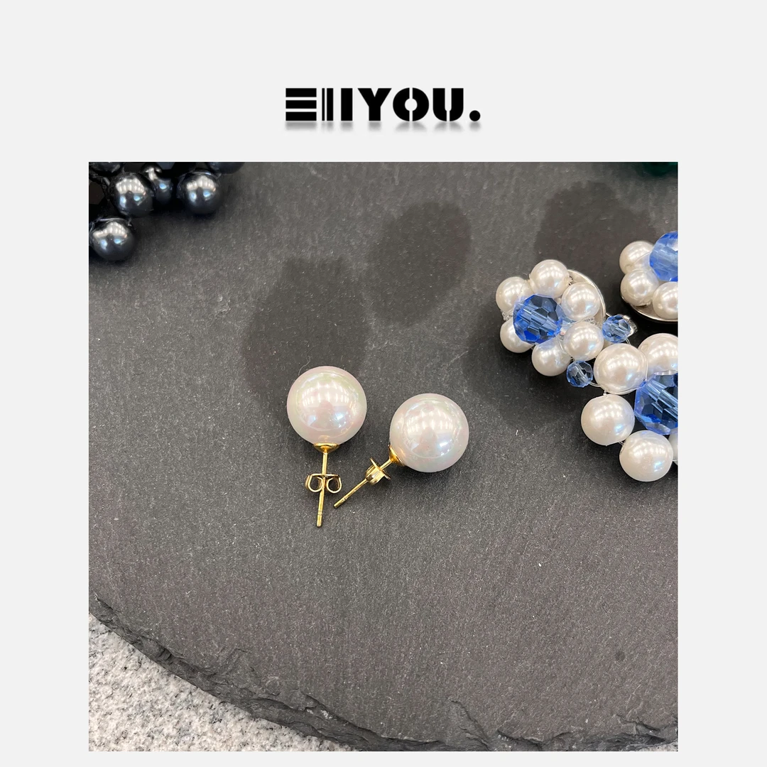 合金仿珍珠耳饰 【ENYOU定制】法式穿搭 精致耳钉耳环