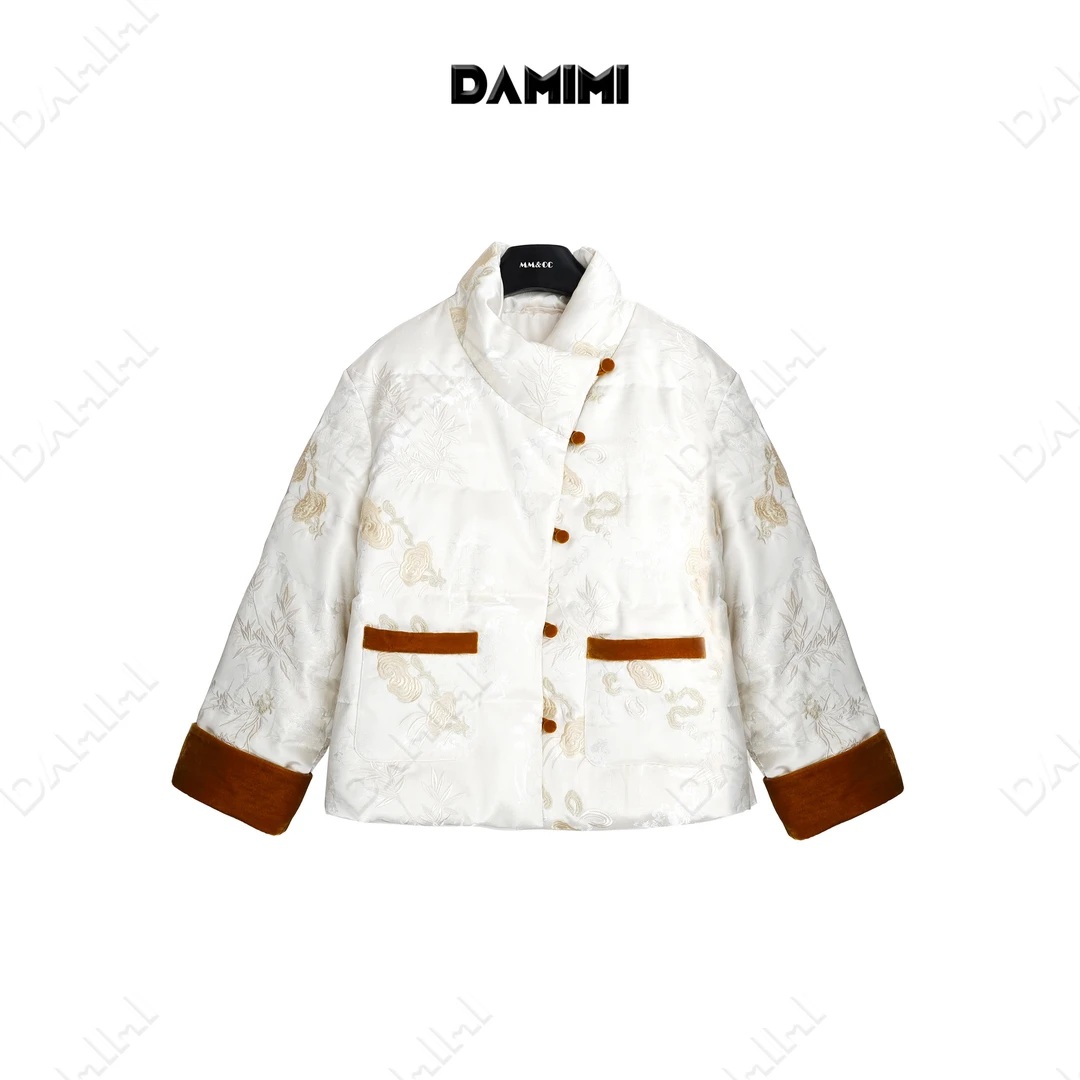 【落雪谣】新中式国风盘扣重工刺绣撞色保暖羽绒服外套MCFYR1286