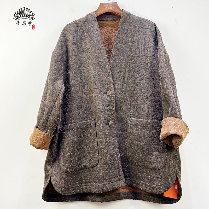 YIMEIXIU/依眉秀 香云纱老料柞蚕丝休闲外套61956