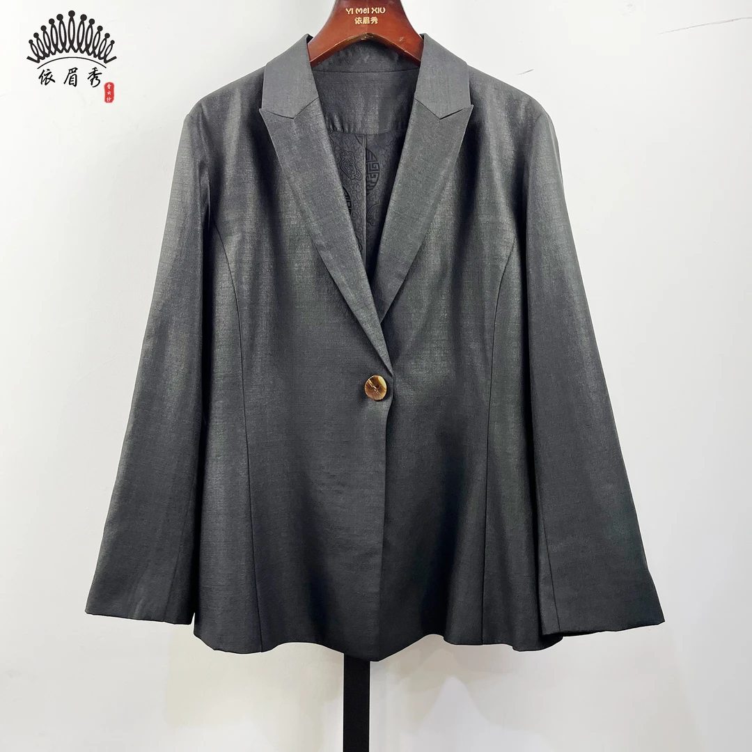 YIMEIXIU/依眉秀云纱老料缎面西装外套62761