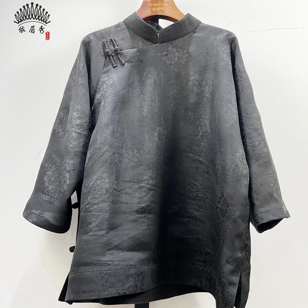 YIMEIXIU/依眉秀云纱提花罗中式上衣62697