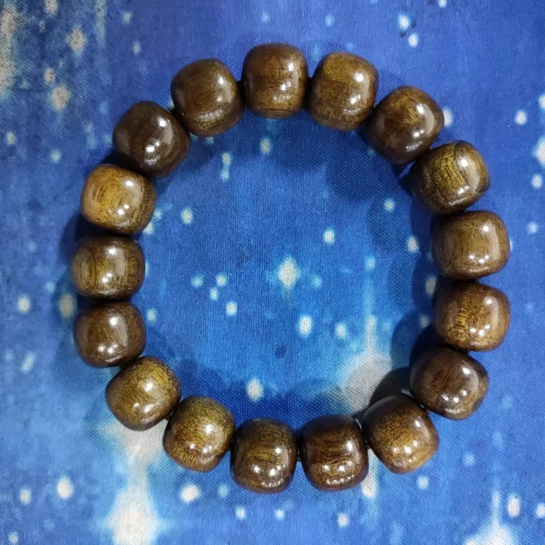 484号 金丝楠乌金1.3cm桶珠手串