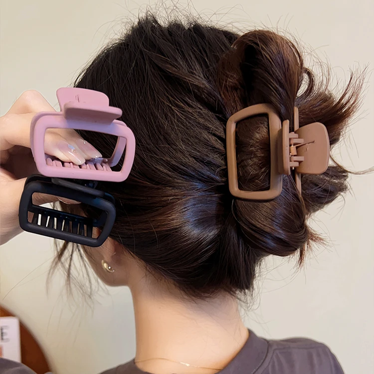 适合发量少的发卡方形小号抓夹女新款后脑勺半扎发夹鲨鱼夹子头饰