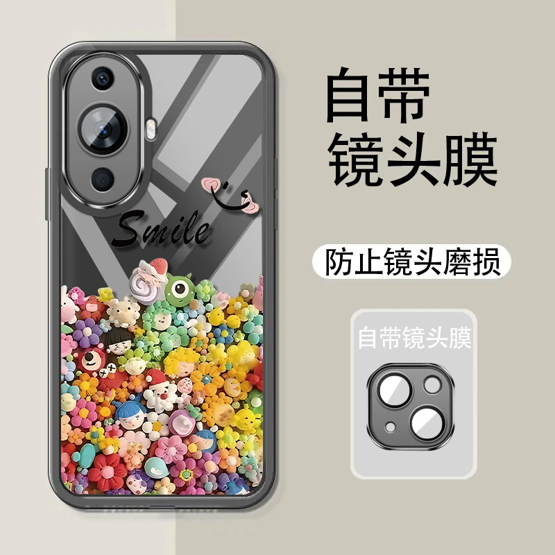 适用大眼睛smile【华为Nova11】手机壳镜头膜新款创意防摔ins风镜头