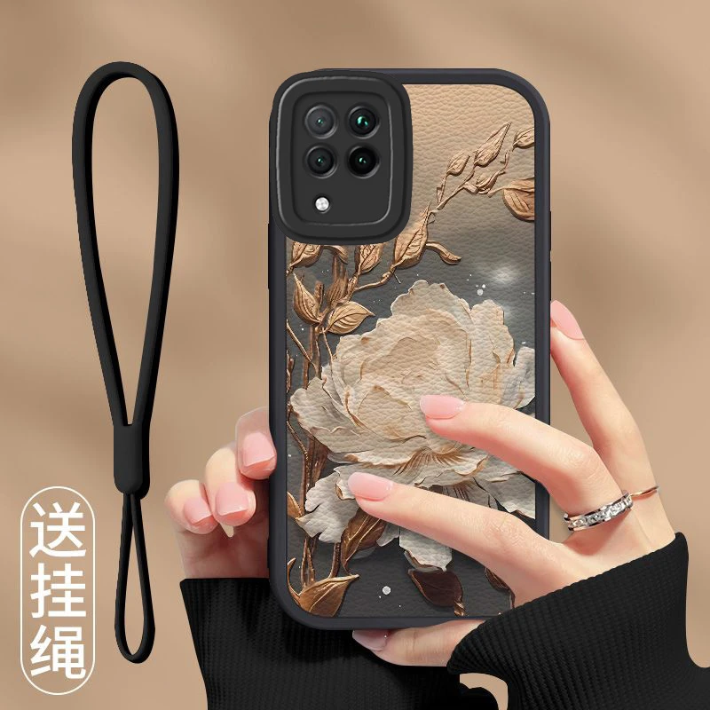 适用华为nova6SE手机壳液态硅胶软壳小羊皮新款望舒金莲防摔镜头