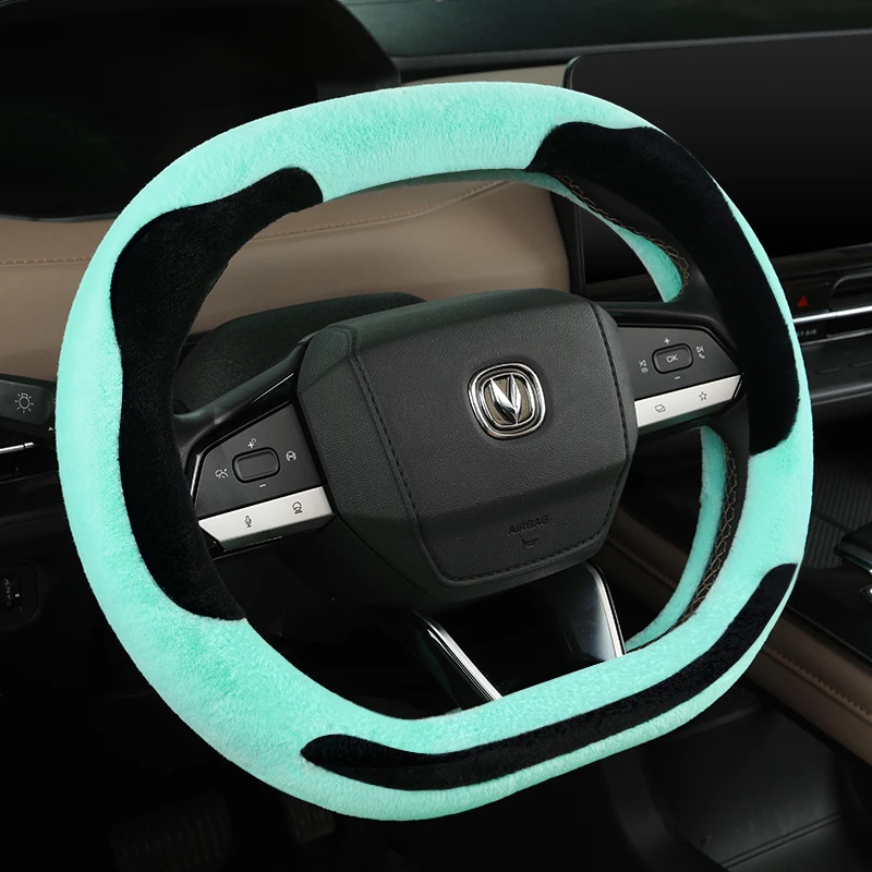 专用于长安univ方向盘套2022新款卡通冬季毛绒防滑免手缝汽车把套