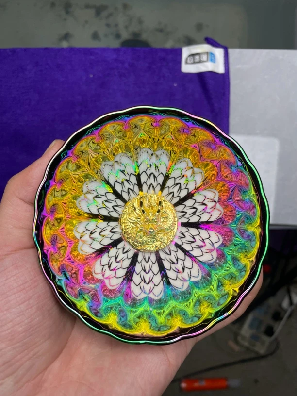 （三绝）梦幻七彩金龙茶杯主人杯陶瓷传统手工制作.匠心传承