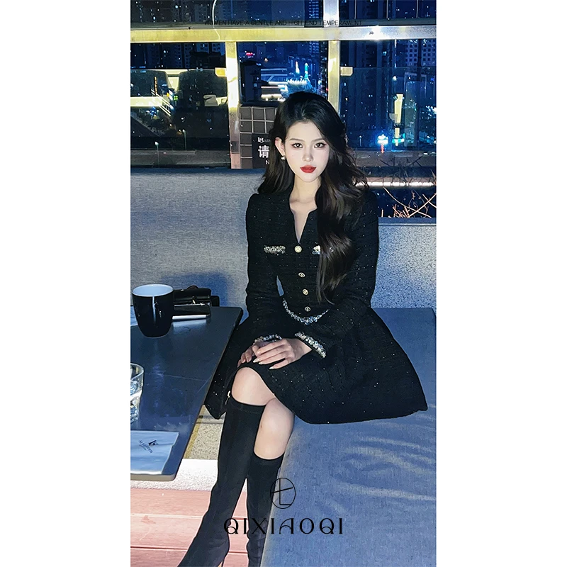 七小七Sicily【斯嘉丽千金】法式赫本风小香风连衣裙高级感显瘦短裙