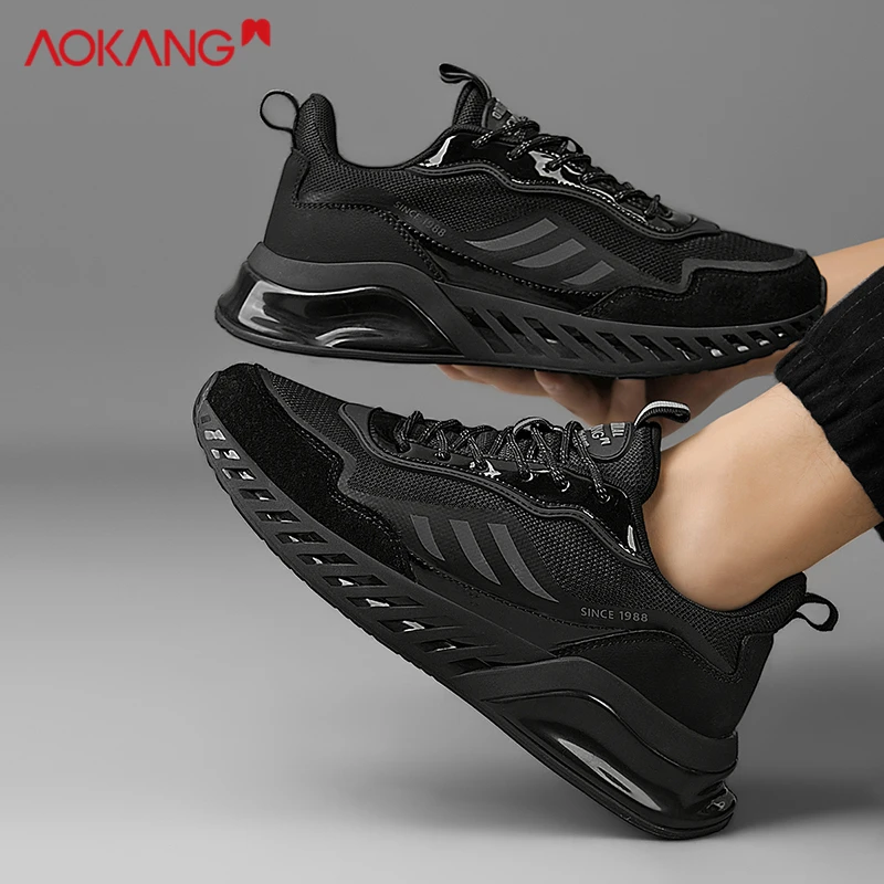 Aokang/奥康男鞋龙年新款百搭时尚软底防滑厚底运动户外休闲鞋男