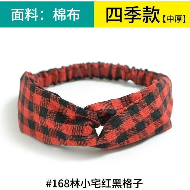 布艺发饰 春夏薄款洗脸打结发箍头带条纹交叉发带百合花头饰