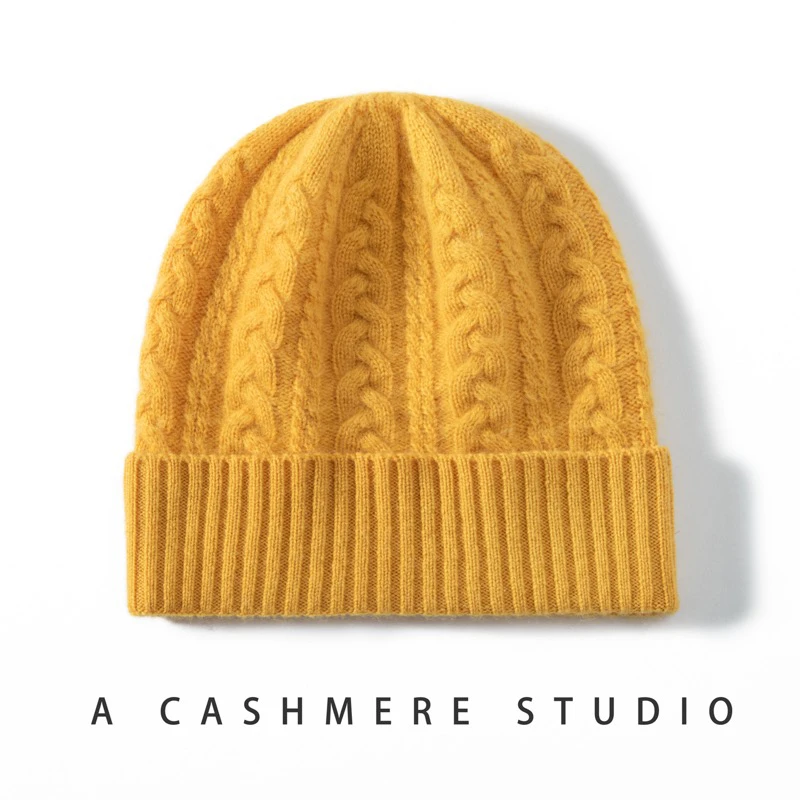 儿童款-羊绒帽子男童女童糖果色包头护耳纯色针织护耳帽保暖