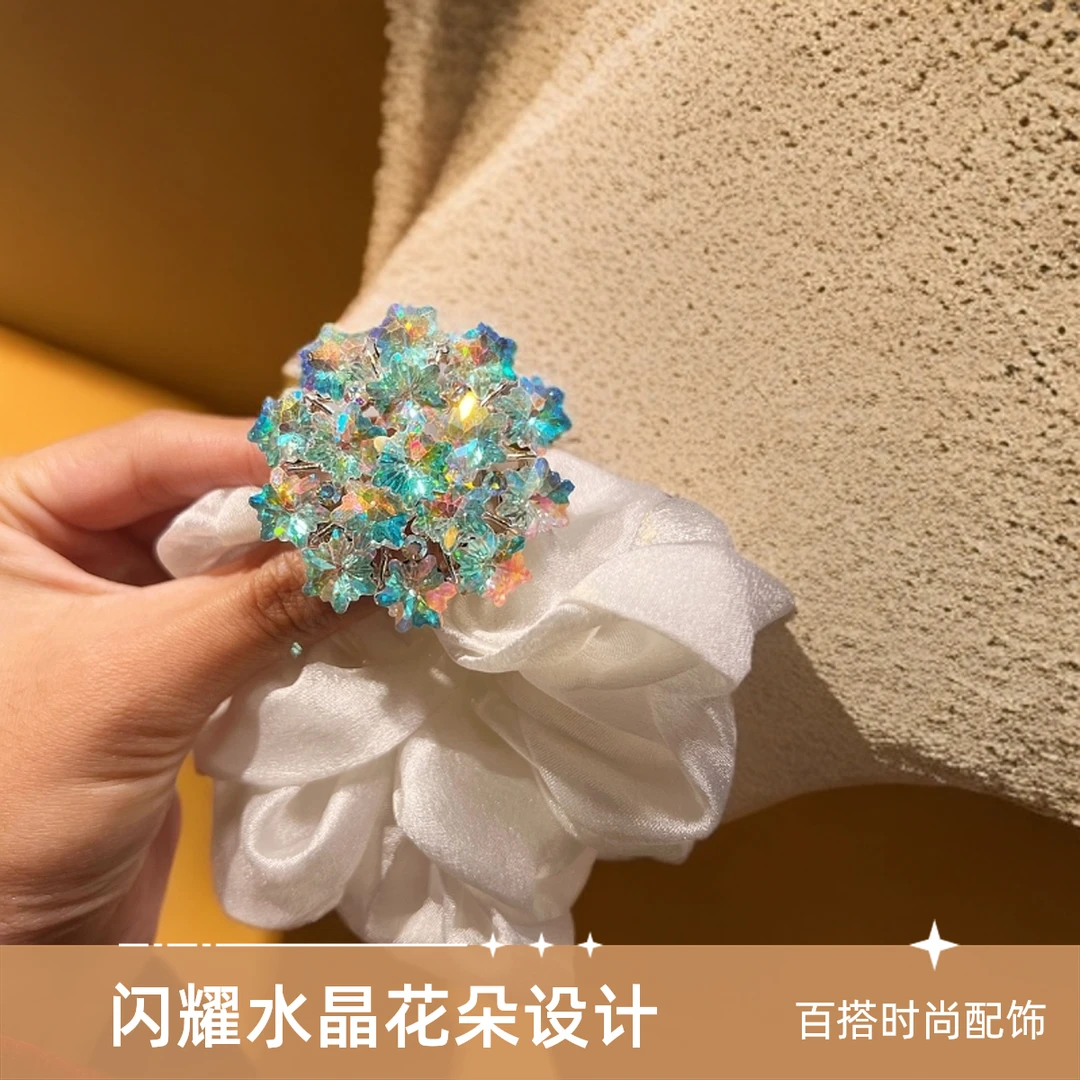 【A01】轻奢ins雪花缎面大肠发圈