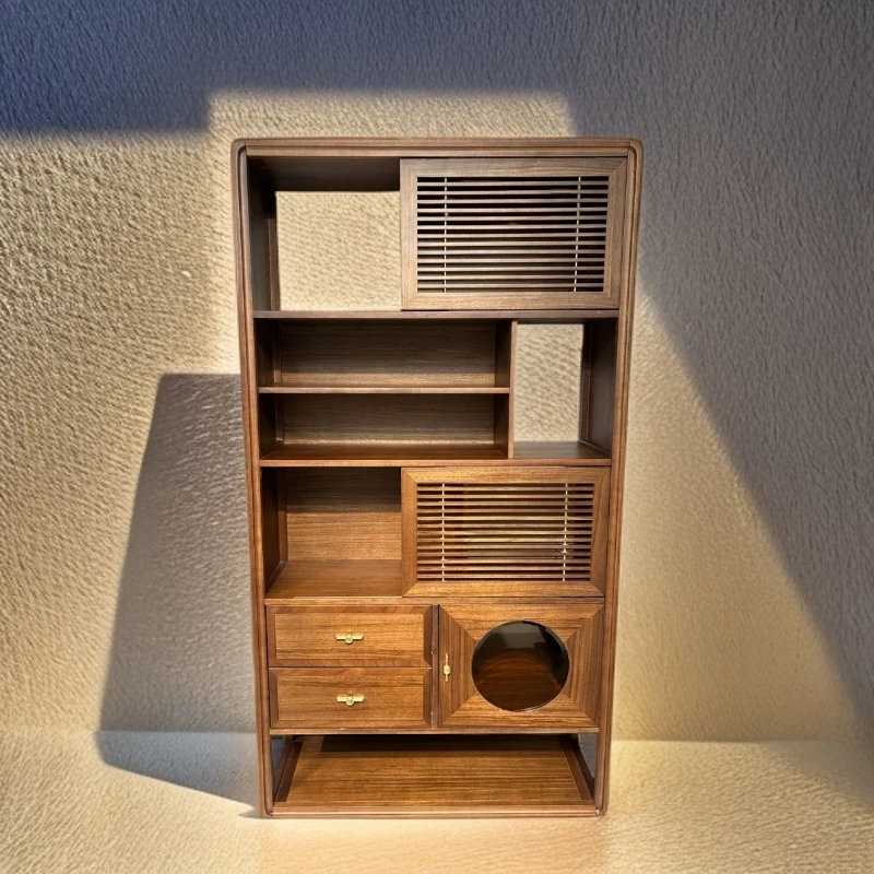 华日嘉屋新中式乌金木博古架-左右博古架组合-17