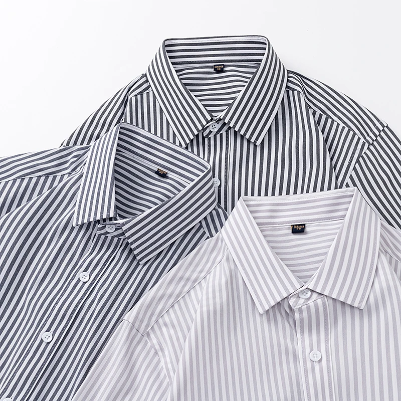 2023男士新款条纹长袖衬衫男韩版休闲男装穿搭潮流宽松衬衣上衣