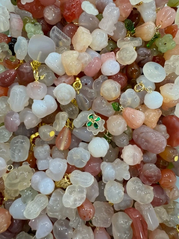 水晶萤石天然配件 手串配件diy配件