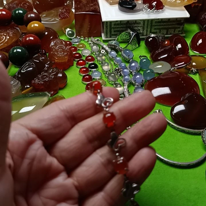 玛瑙/玉髓手链银S925镶嵌用****7