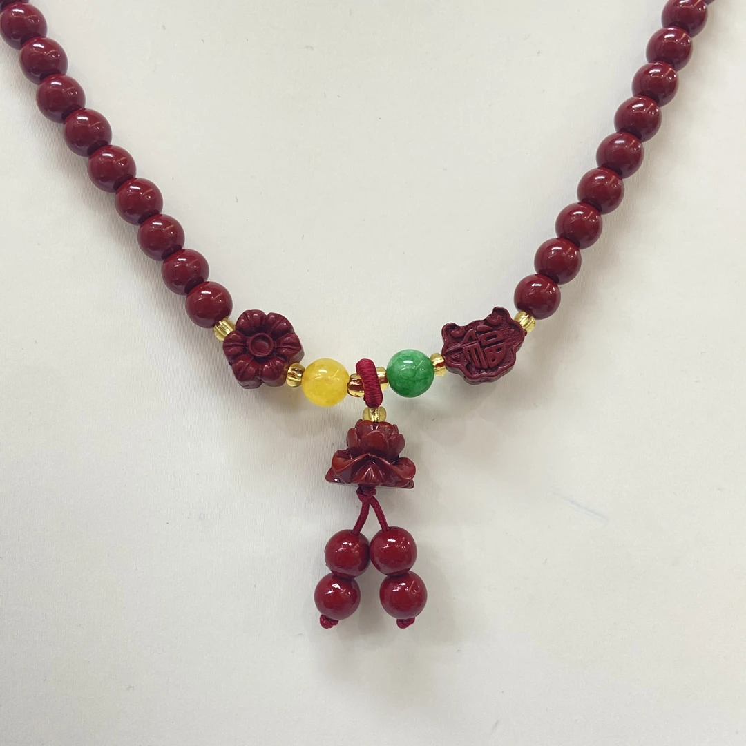 天然辰砂6m经典国风天然朱砂多圈手串751