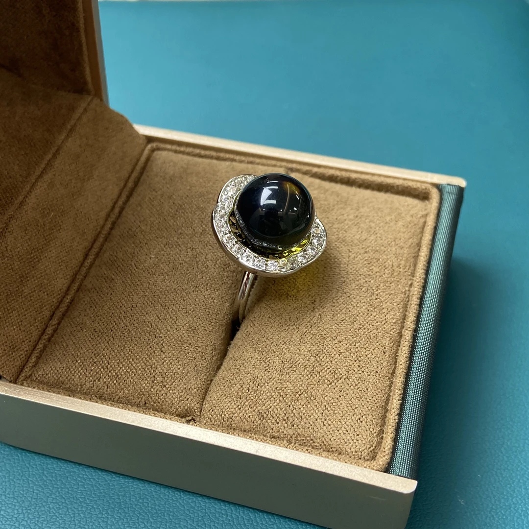 经典国风天然蓝珀戒指816