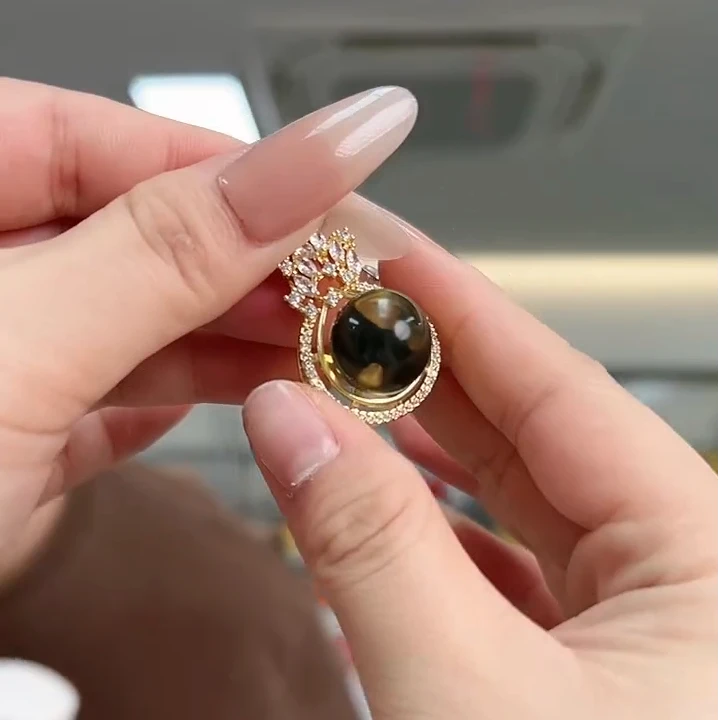 经典国风天然蓝珀吊坠387