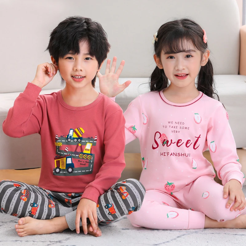 男童秋衣秋裤套装纯棉薄款儿童保暖内衣春秋女童宝宝家居服全棉