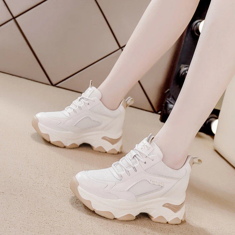《增高8CM》女鞋2024春季运动鞋小白鞋百搭老爹鞋厚底鞋子显瘦透气