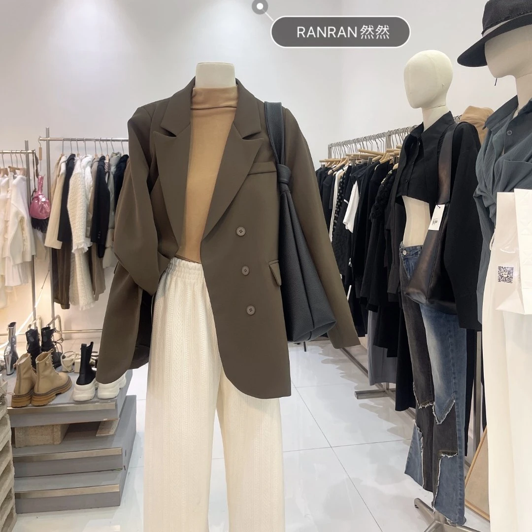 原创9903韩版气质西装外套女高级感休闲宽松实ti店版型chao正！春