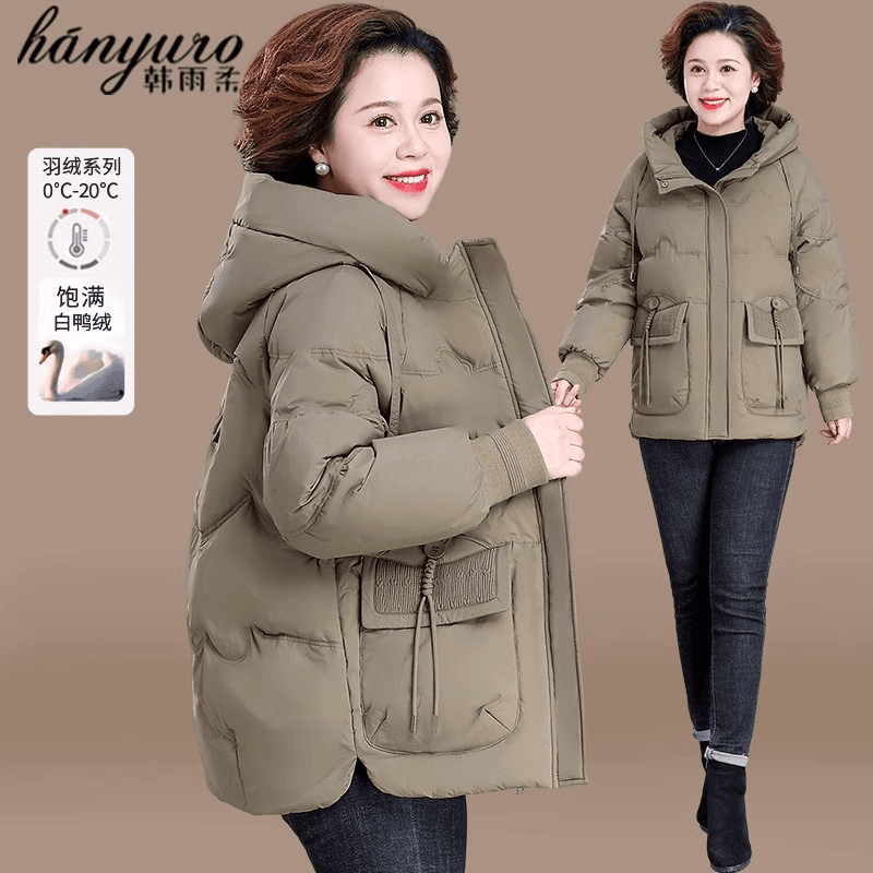 中年妈妈羽绒服冬装2023新款棉服中老年人棉袄女款秋冬季棉衣外套