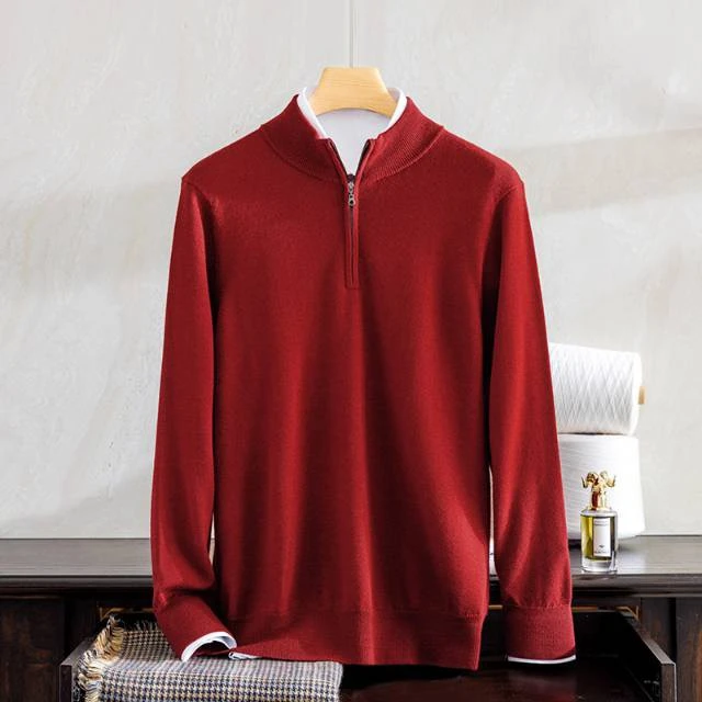 68支2股精纺100%羊绒衫男士针织半高领秋冬高档大码宽松打底衫