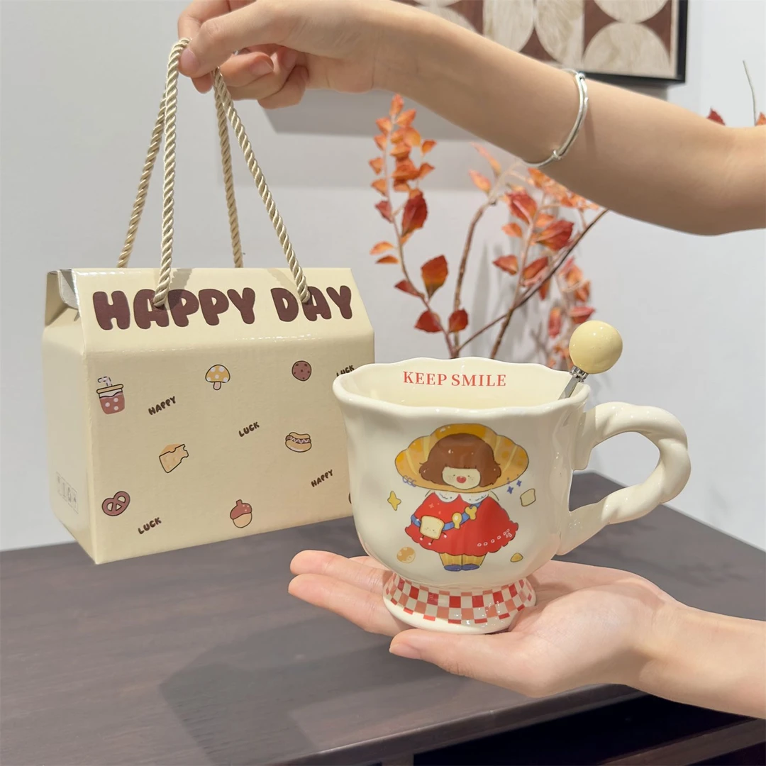 精致可爱陶瓷杯生日礼物送女生闺蜜姐妹男女朋友实用有意义伴手礼
