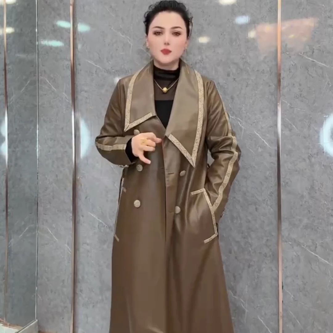 2024年新款时尚中长款皮衣包邮-1188