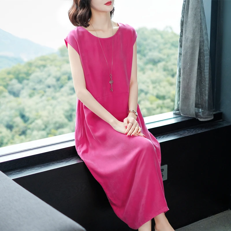 2024新款夏季重磅仿铜氨丝小众大码高端轻奢裙子优雅气质长裙