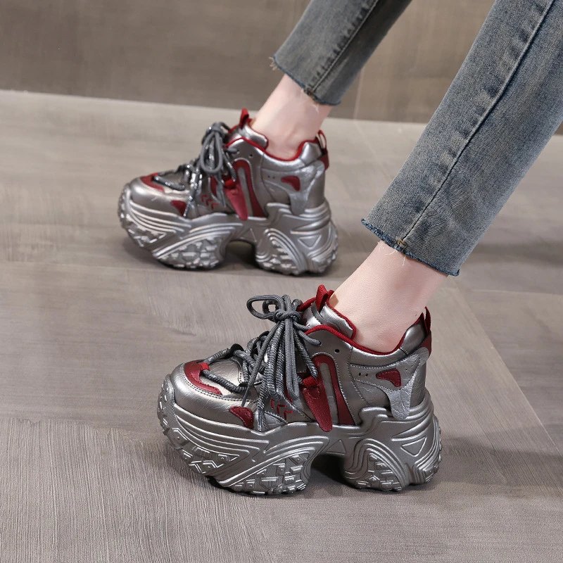 【增高8CM】小个子厚底老爹鞋女2025年秋季新款松糕软底运动休闲鞋