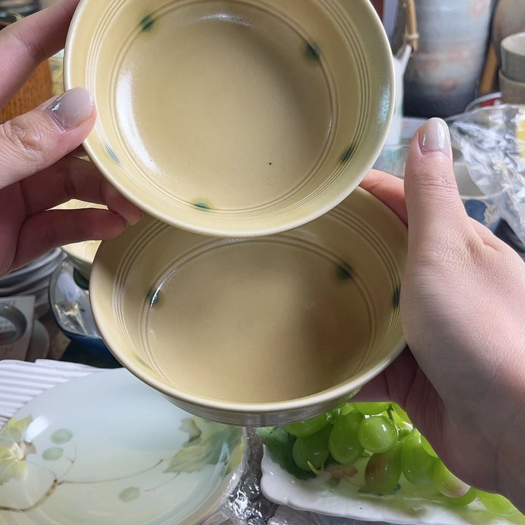 瓷片浅*橘吉黄濑壶碗