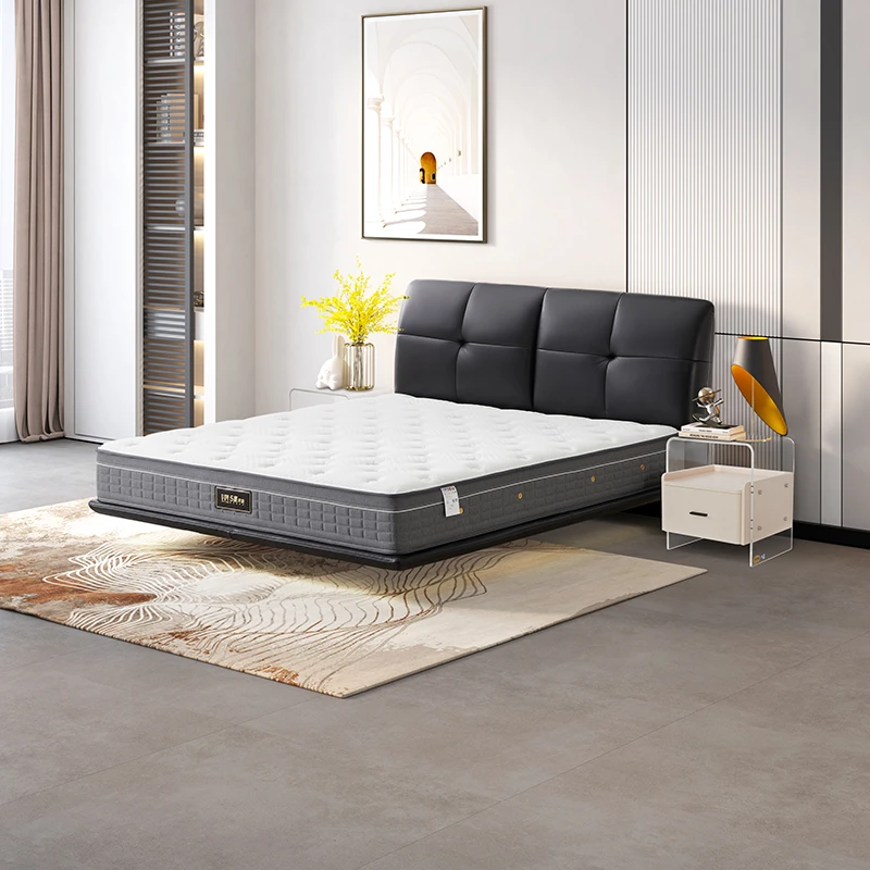 芝华仕头等舱5星现代简约真皮主卧悬浮床轻奢软包床高脚床-赫本