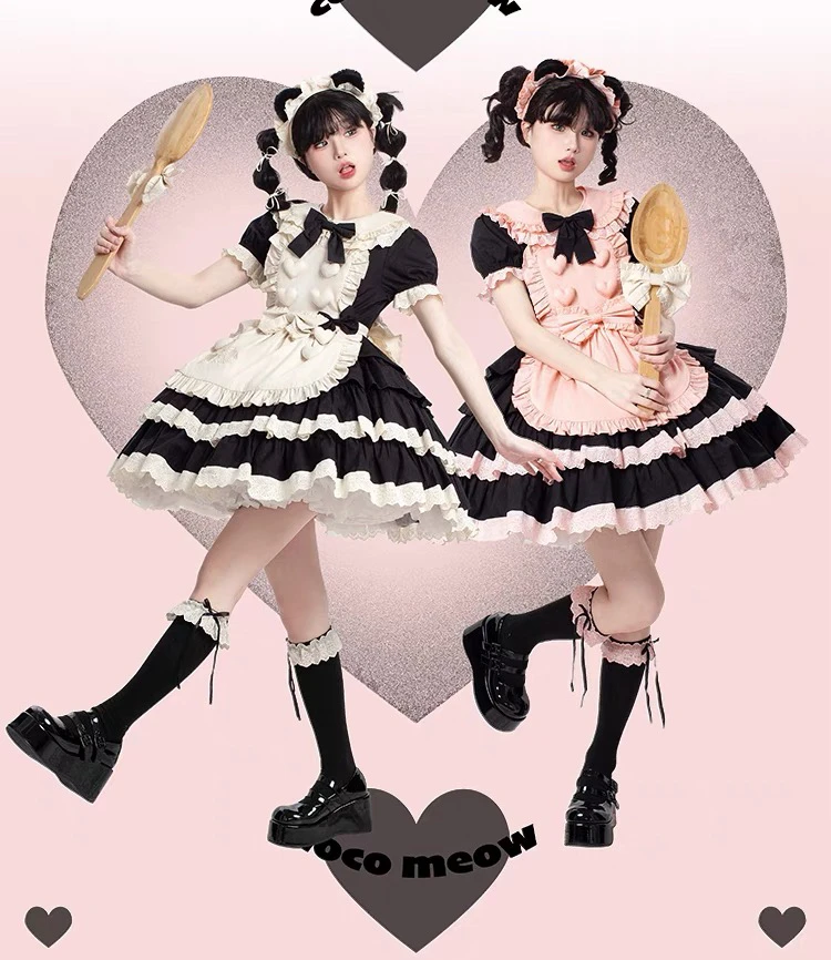 【coco喵】现货秒发 原创可爱小女仆Lolita连衣裙op