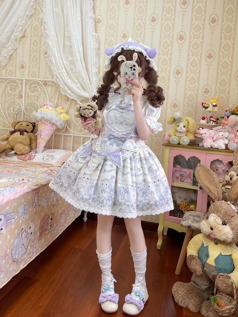 【小羊的蔷薇猫猫】现货秒发 原创可爱背带Lolita 连衣裙