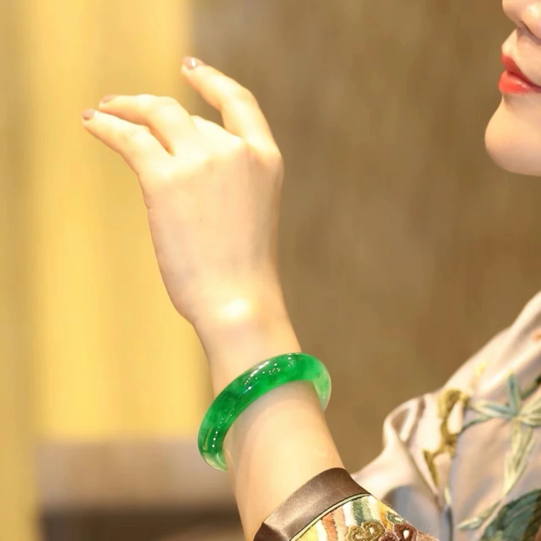 满绿手镯时尚正品爆款正圈圆条正圈贵妃美人镯气质精品