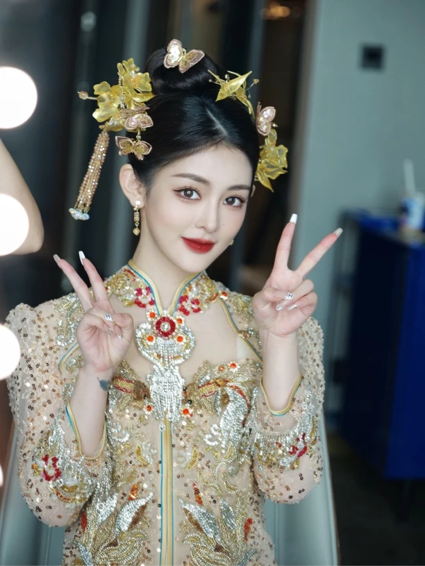 X1355喜看原创浪漫蝴蝶花朵新中式婚礼头饰