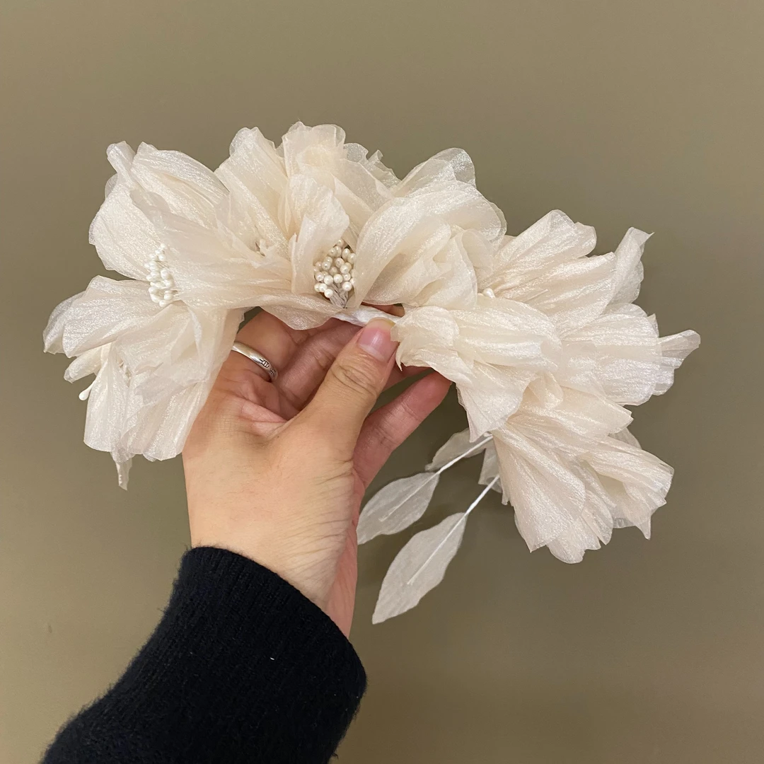 非金属布艺婚庆饰品 喜看优选BH4638 唯美手工花头饰法式超仙韩系