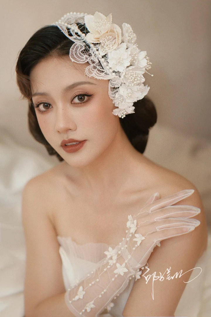 非金属布艺婚庆饰品 喜看原创TS807手作蕾丝花瓣发箍复古写真