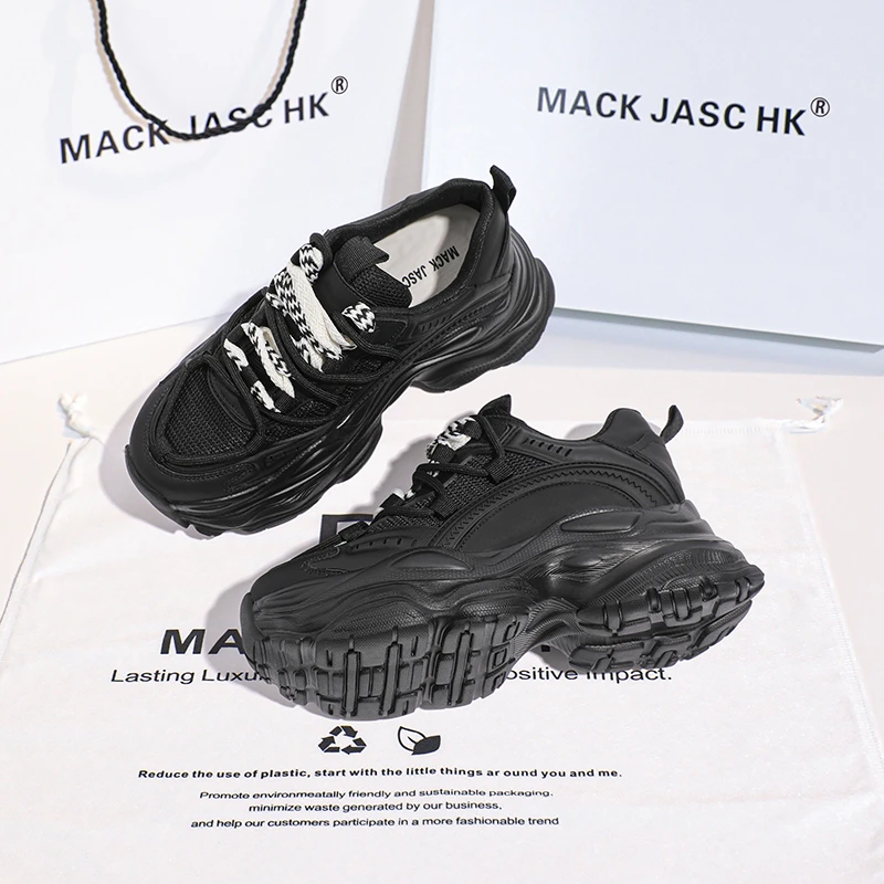 香港MACKJASCHK透气内增高老爹鞋女2024年春夏新款厚底显瘦运动鞋