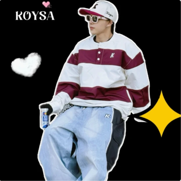 24新款3L滑雪服套装男女款条纹撞色雪服外套防风防水加绒滑雪卫衣