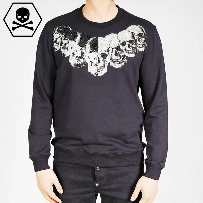 潮牌卫衣秋冬潮流时尚圆领烫钻长袖卫衣BWY23905