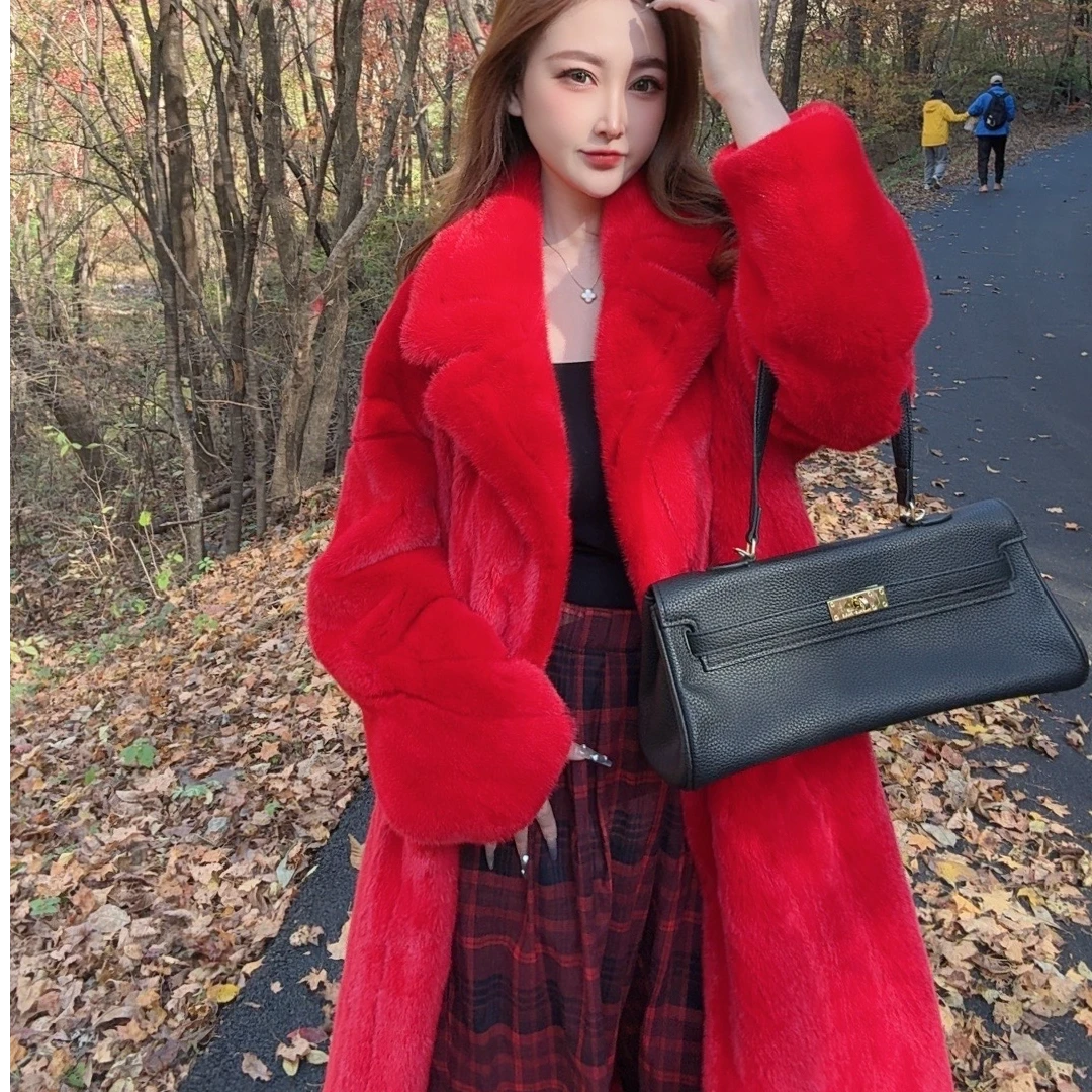 微微推荐紫金天鹅绒泰迪貂皮大衣