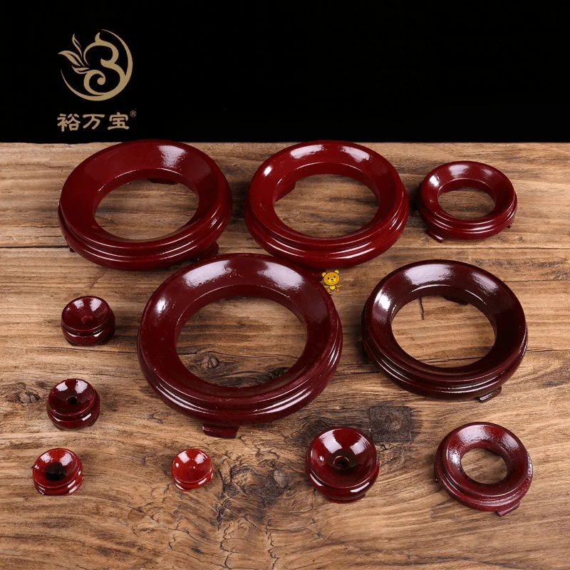 红木实木大小葫芦底座水晶球圆形工艺品核桃天然葫芦托架专用摆件